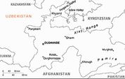 Outline map of Tajikistan and its neighbours